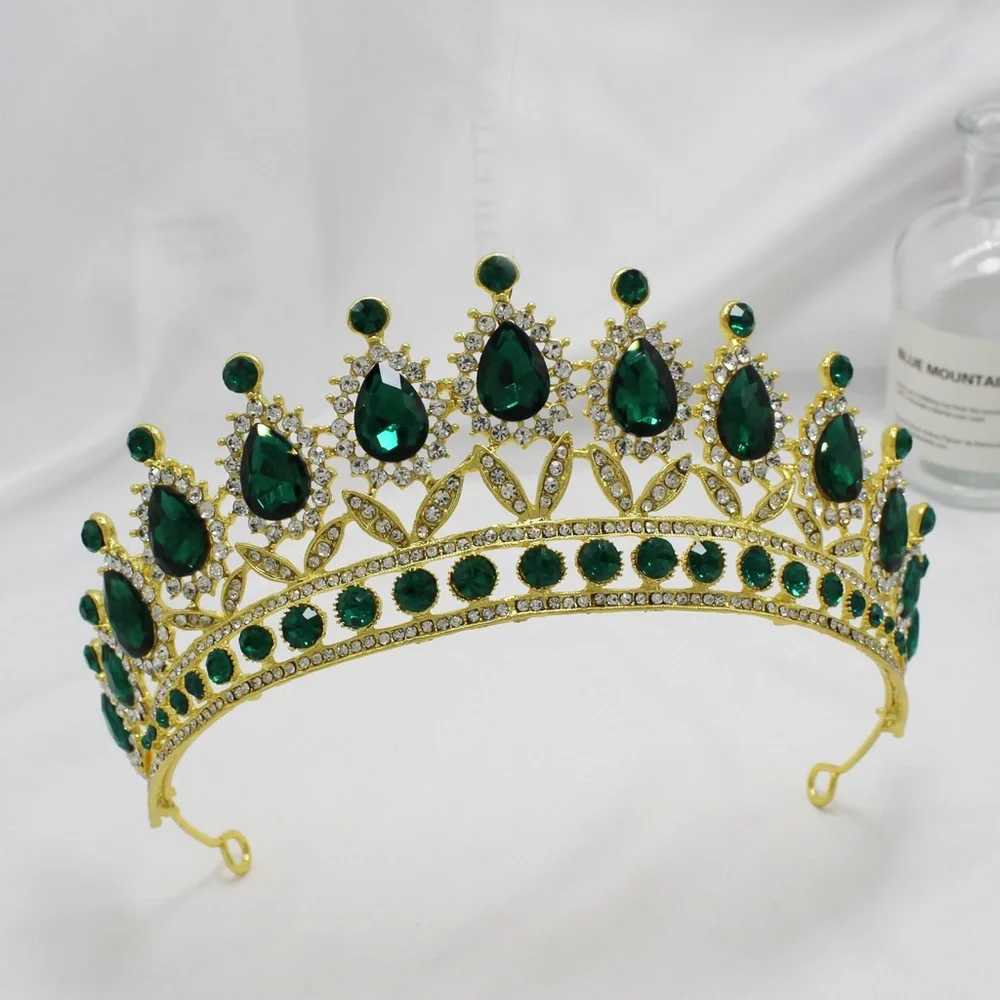 Green headpiece tiara crown wedding dress birthday jewelry accessories